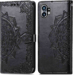 iMoshion Hoesje Geschikt voor Nothing Phone (1) Hoesje Met Pasjeshouder - iMoshion Mandala Bookcase - Zwart