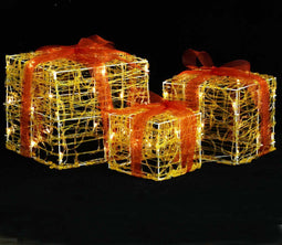 vidaXL - Kerstverlichting - geschenkdozen - 3 - st - decoratief - acryl - warmwit