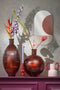 Mica Decorations Avilo - Wandspiegel - Ovaal abstract ontwerp - Donkerrood - L58 x B31 cm