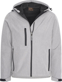 Cappuccino Italia Softshell Hood Jacket - Heren Outdoorjas - Ademend - Grijs - Maat XL