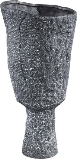 PTMD Nirah Ronde Bloempot - H35 x Ø18 cm - Keramiek - Zwart