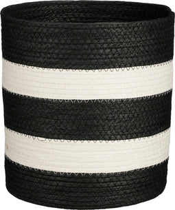 Mica Decorations Nacho - Opbergmand - Cilindrisch - H28 x Ø26 cm - Zwart/Wit