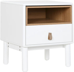 Nachtkastje Home ESPRIT Wit Natuurlijk Polyurethaan Hout MDF 48 x 40 x 55 cm