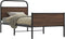 vidaXL - Bedframe - zonder - matras - bewerkt - hout - bruin - eikenkleur - 100x200 - cm