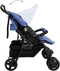 vidaXL - Tweelingkinderwagen - staal - marineblauw