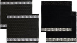 //DDDDD Combiset 2 theedoeken & 2 keukendoeken lace black