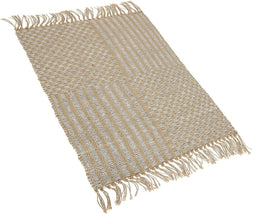 ADABAG - Laagpolig vloerkleed - Beige - 50 x 80 cm - Katoen
