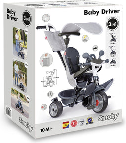 Smoby - Baby Driver - Driewieler - 3 in 1 evoluerende driewieler - Vanaf 10m.