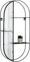 Newcastle Zwart Staal/Glas Legplank - 3 Planken - 32x11x68 cm