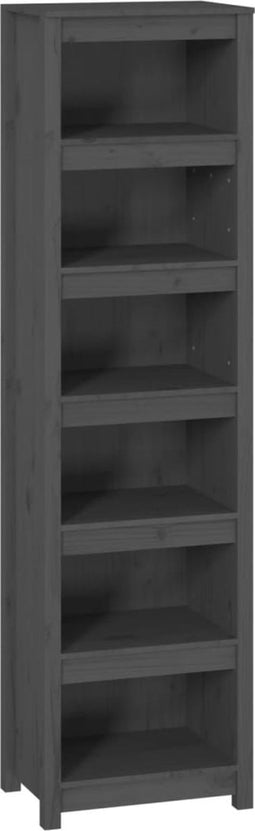 vidaXL - Boekenkast - 50x35x183 - cm - massief - grenenhout - grijs