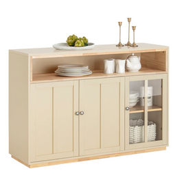 SoBuy FSB80-MI - Keukenkastje - 3 Deuren - 120 x 40 x 85 cm - Beige