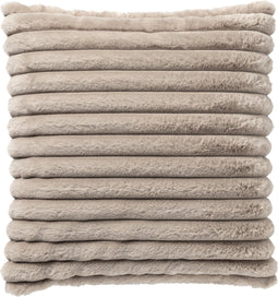 Dutch Decor HAZEL - Sierkussen 50x50cm - in effen kleur - strepen - heerlijk zacht - Pumice Stone - beige - Inclusief binnenkussen