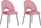 COVELO - Eetkamerstoel set van 2 - Roze - Fluweel