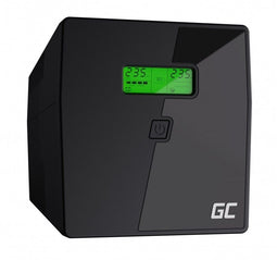 Green Cell UPS03 - UPS 1000 VA 600W - 2x Schuko 2x IEC - LCD
