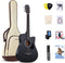 38 inch Akoestische Gitaar voor Beginners Zwart Basswood Cutaway Guitarra Starter Kit met Gig Bag St