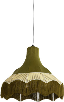 Light & Living Hanglamp Mizia - Velvet en webbing - 50cm - Groen