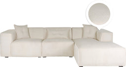 DOLVA - Hoekbank - Gebroken wit - Linkerzijde - 294 cm - Corduroy