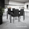 TecTake Eetkamergroep Berlin - 5-delig - 4 stoelen en tafel van veiligheidsglas - zwart