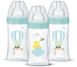 Verpakking van 3 babyflessen - DODIE - EB19 - 270 ml - Platte speen - Groen