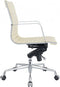 Feel Home - Lage design bureaustoel - Echt leer - Creme