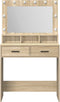 vidaXL - Kaptafel - met - LED-verlichting - - - Sonoma - Eiken - - - 79 - x - 41 - x - 135 - cm