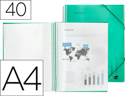 Liderpapel EC15, Project folder, A4, Groen, Elastische band, 310 mm, 250 mm