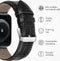imoshion Lederen krokodil bandje - Geschikt voor Apple Watch 1, 2, 3, 4, 5, 6, 7, 8, 9, 10 (42 mm), SE - 38/40/41 mm - Zwart - One Size