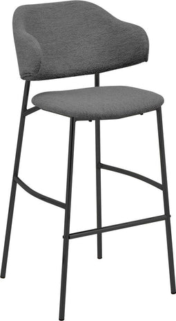 HSM Collection-Barstoel Tracy S/2-50*55*95-Grijs/Zwart-Stof/Metaal