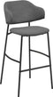 HSM Collection-Barstoel Tracy S/2-50*55*95-Grijs/Zwart-Stof/Metaal