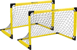 Get & Go Voetbaldoel - opvouwbaar - 91x61x61 cm - Zwart/Geel (set van 2)