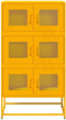 vidaXL - Hoge - kast - 68x39x123 - cm - staal - mosterdgeel