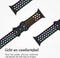 imoshion Sport⁺ bandje - Geschikt voor Apple Watch 1, 2, 3, 4, 5, 6, 7, 8, 9, 10 (42 mm), SE - 38/40/41 mm - Black Rainbow - S/M