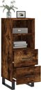 vidaXL - Dressoir - 34,5x34x90 - cm - bewerkt - hout - gerookt - eiken