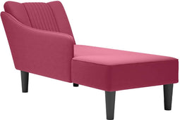 vidaXL - Chaise - longue - met - rechterarmleuning - fluweel - wijnrood