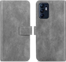 iMoshion Hoesje Geschikt voor Oppo Reno 6 5G Hoesje Met Pasjeshouder - iMoshion Luxe Bookcase - Grijs