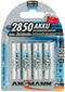 Ansmann NiMH - Oplaadbare batterij Mignon AA 2850mAh - Zilver (4 stuks)