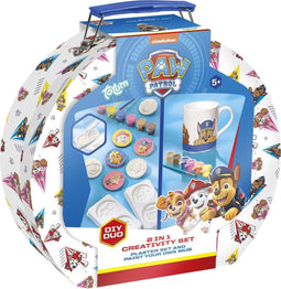 PAW Patrol creatief speelgoed - Totum knutselkoffertje met inkleur mok en gips figuren gieten incl. verf
