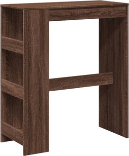 vidaXL - Bartafel - met - rekken - 90x40x103,5 - cm - bewerkt - hout - bruin - eiken
