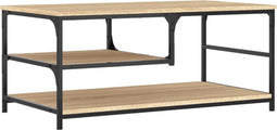 vidaXL - Salontafel - 90x49x40 - cm - bewerkt - hout - sonoma - eikenkleurig