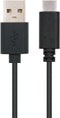 NANOCABLE 10.01.210 - USB A naar USB C Kabel - 1 m - Zwart