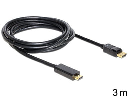 Delock Displayport - Verloopkabel HDMI naar DisplayPort - 300cm - Zwart