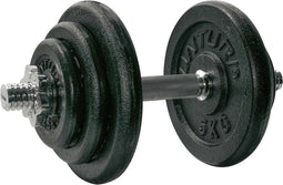 Tunturi Dumbbellset - Gietijzer 20kg - Halterset met schroefsluiting - Zwart
