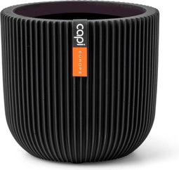 Capi Europe - Bloempot bol Groove Black & Gold - 8x6 - Zwart - Opening Ø5.6 - Bloempot voor binnen - 5 jaar garantie - BGVBL131