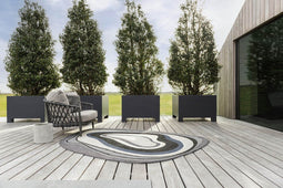 Brink en Campman - Brink en Campman Habitat Aura Grey Outdoor 477304 Vloerkleed - 160x230 - Ovaal - Buiten,Laagpolig Tapijt - Modern - Meerkleurig