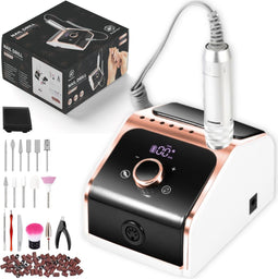 Beeperfect® Elektrische Nagelvijl Ultimate Edition - Nagelfrees - 11 Bitjes 100 Schuurrolletjes Draadloos 45.000RPM