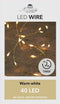 Anna's Collection Draadverlichting - goud - 40 led lampjes - warm wit - 200 cm - batterij - lichtsnoer - kerstverlichting
