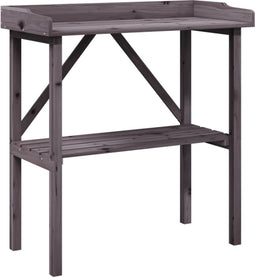 vidaXL - Plantentafel - met - schap - 78x38x82,5 - cm - vurenhout - grijs