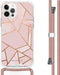 iMoshion Hoesje Geschikt voor iPhone 12 Pro Max Hoesje Met Koord - iMoshion Design Hoesje met Koord - Goud / Roze / Pink Graphic