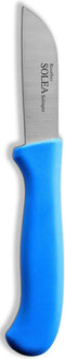Merkloos Groentemes rv 10 cm blauw kunststof heft