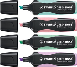 Markeerstift stabilo green boss 6070/4 4st pa ass | 5 stuks